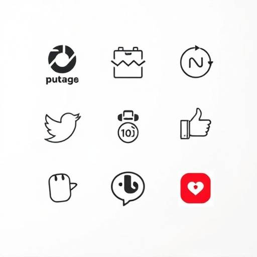Symbol für Social Media, verschiedene Social-Media-Logos.